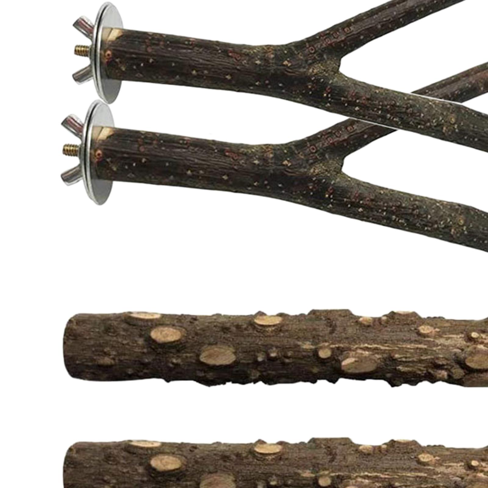 4 Pack Wooden Hanging Parrot Bird Stand Tree Branch Toys Perch Standing