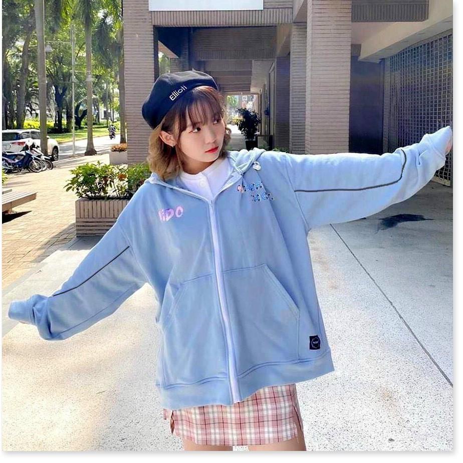 ÁO KHOÁC NỮ VÃI NỈ FORM RÔNG IN HÌNH HỌA TIẾT XIN ĐẸP LANA FASHION
