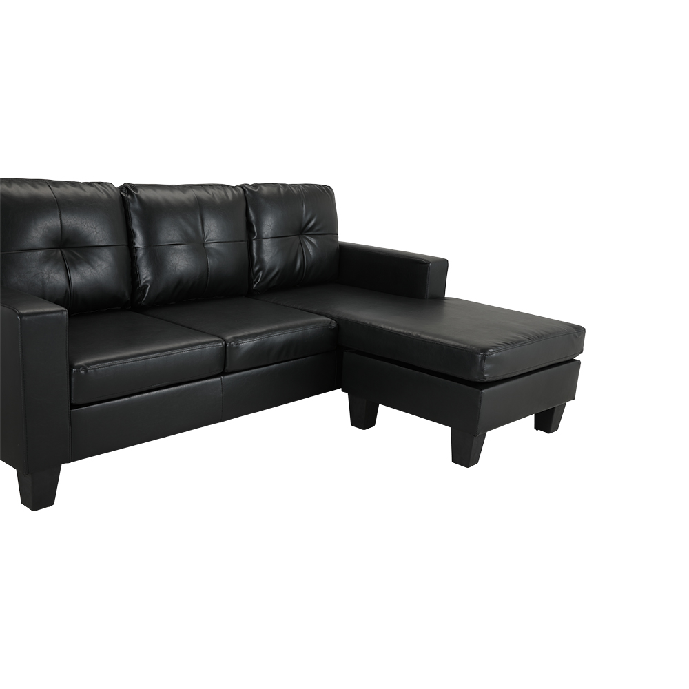 Sofa giường góc chữ L trái ARDEN khung gỗ, đệm bọc da PVC cao cấp màu đen | Index Living Mall -  Phân phối độc quyền tại Việt Nam