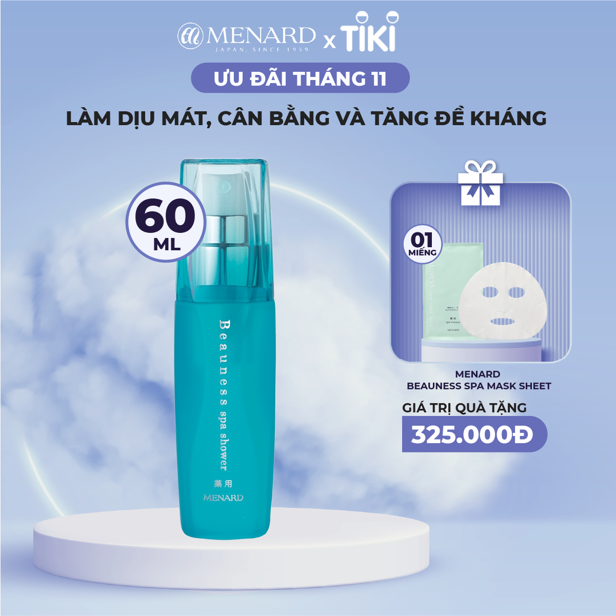 Nước Khoáng Thần Menard Beauness Spa Shower Tăng Đề Kháng Cho Da (60ml)