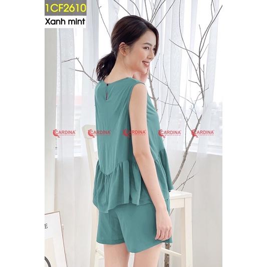 Đồ Bộ Nữ  Sát Nách Lượn Gấu Chất Cotton Thoáng Mát, Siêu Nữ Tính -1CF26