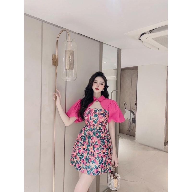 ĐẦM GẤM HOA PHA TAY BỒNG