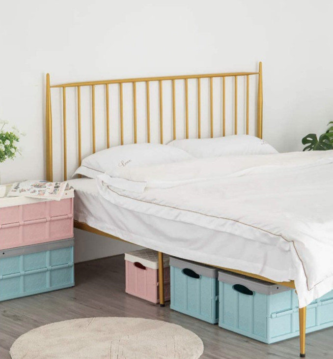 Hộp đựng đồ có thể gập lại có bánh xe và nắp đậy 55L