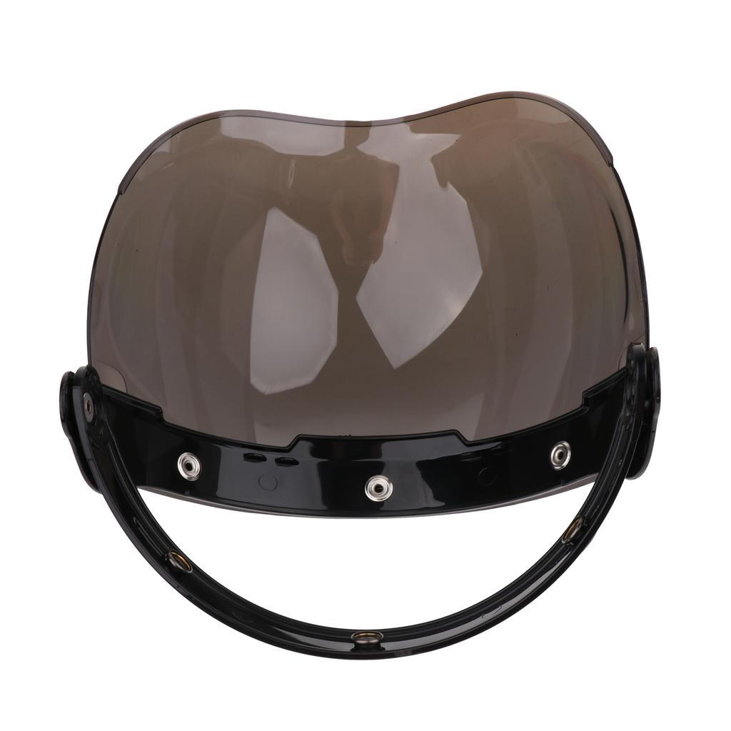 3-Snap Bubble Visor Helmet Windshield Face Wind Shield Lens with Base