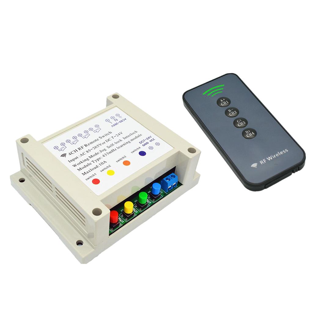 4 Key 4 Channel 433MHz Wireless Remote Intelligent Switch Controller