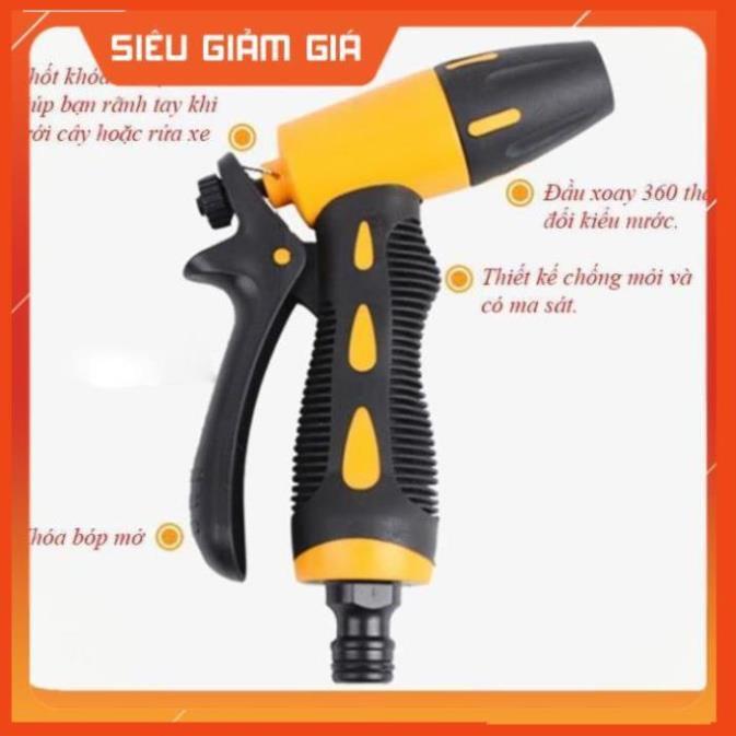 Vòi xịt nước tăng áp thông minh rửa xe, tưới cây có đầu xoay tiện lợi