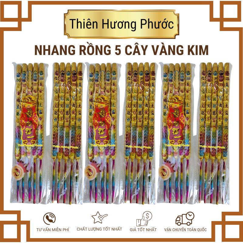 Nhang rồng 5 cây vàng kim cúng khai trương giao thừa các lễ khác