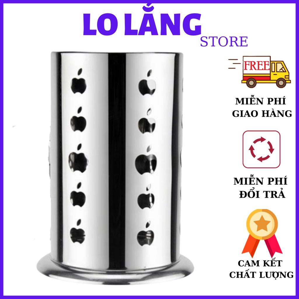 Ống đựng muỗng đũa inox dạng tròn có lỗ thông thoáng ráo nước cao cấp