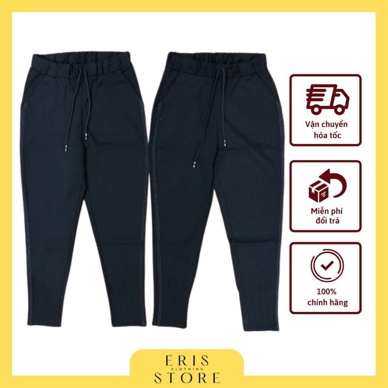 Quần Jogger nữ viền kim tuyến có dây rút mặc thu đông chất vải umi hàn cao cấp không bai xù