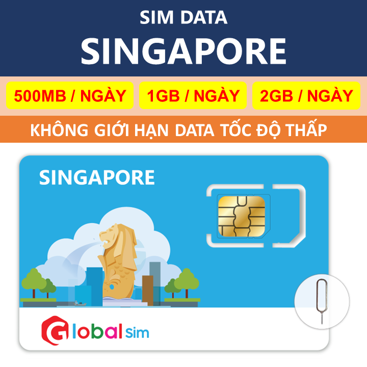 SIM DU LỊCH SINGAPORE - KHÔNG GIỚI HẠN DATA TỐC ĐỘ THẤP
