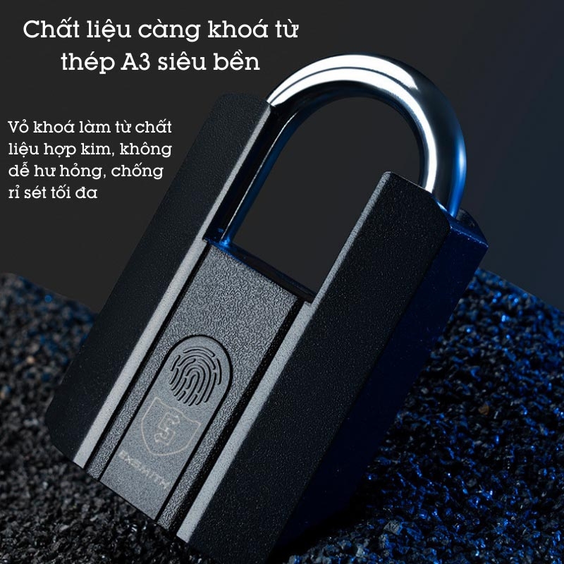 Ổ Khóa Cửa Vân Tay Thông MInh Exsmith P303 Kèm Chìa Khóa Và Mở Bằng Điện Thoại Từ Xa