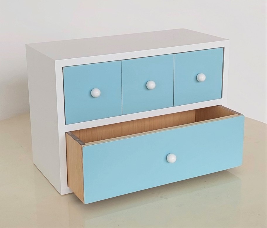 Hộp Gỗ Mini 4 Ngăn 28x13 cm Nhiều Màu, Hộp Nữ Trang Mỹ Phẩm - Hàng VN Xuất Khẩu