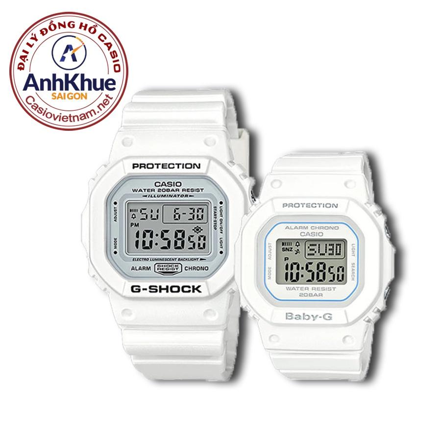 Đồng Hồ đôi Casio G-Shock DW-5600MW-7DR và Baby-G BGD-560-7DR Chính Hãng