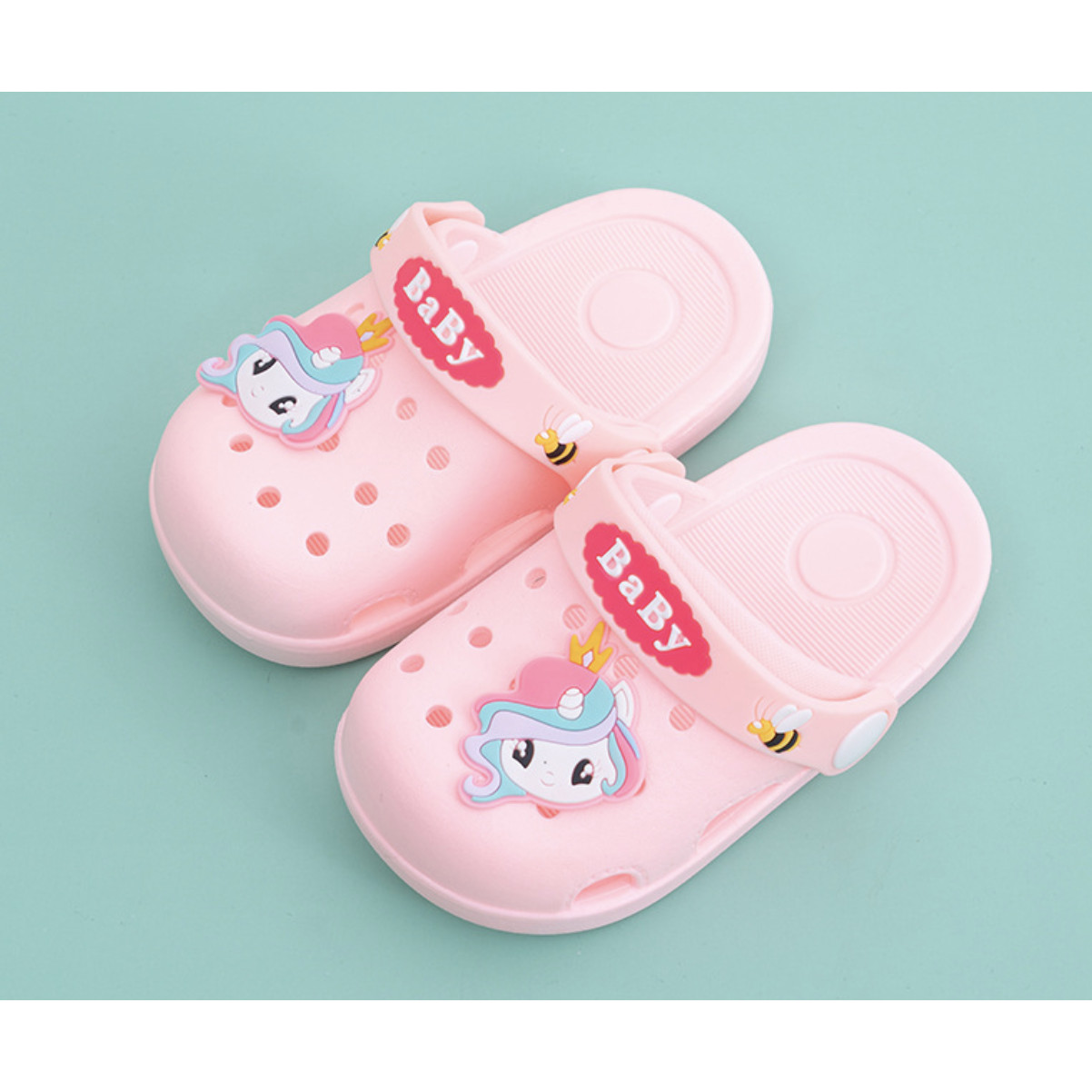 Dép crocs Baby chống trơn trượt cho bé họa tiết Pony đội vương miện