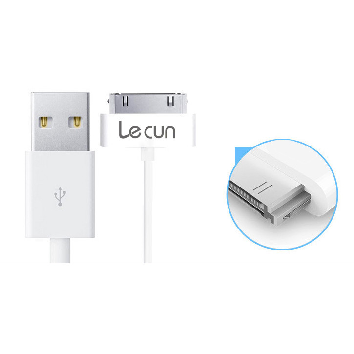 Cáp Sạc IPhone 4/4S, IPad 1/2/3 Lecun NY-10 1000mm - Hàng Nhập Khẩu