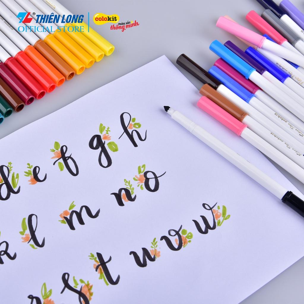 Combo 36 Bút lông màu Fiber Pen và Vở vẽ Colokit Thiên Long