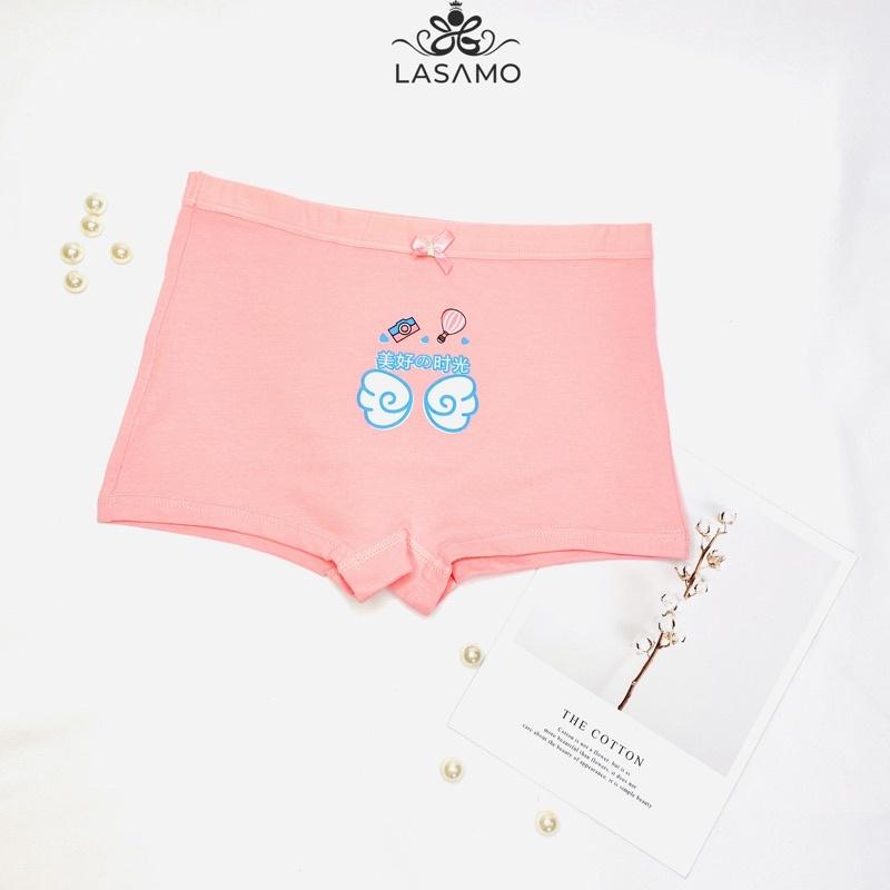 Quần chip bé gái, quần lót cho bé gái cotton cao cấp họa tiết Angel Swing dễ thương hãng LASAMO mã QLB033