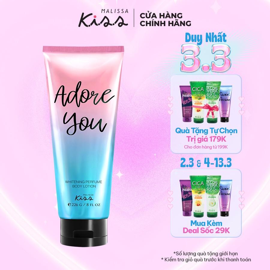 Sữa Dưỡng Trắng Da Toàn Thân Hương Nước Hoa Malissa Kiss Hương Adore You 226g