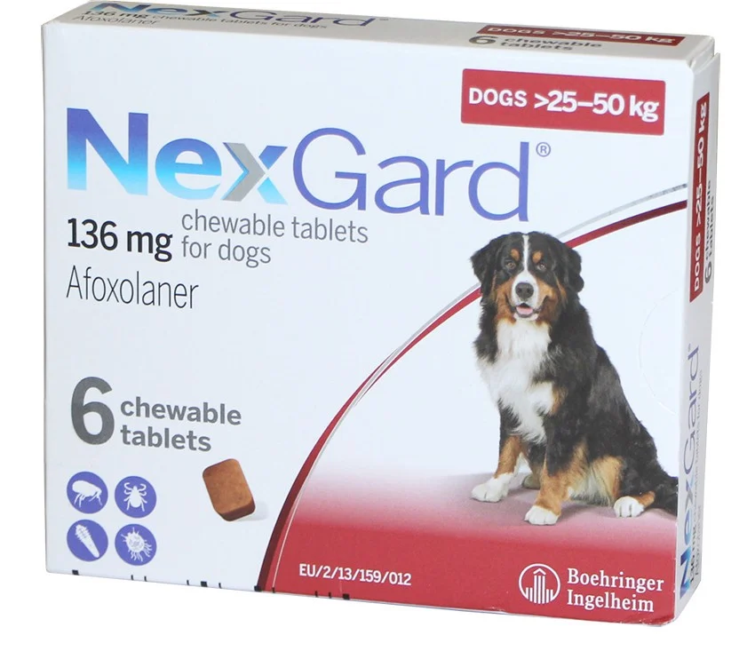 NEXGARD size L viên nhai cho chó từ 25-50 kg (136mg/viên x 6 viên/hộp)