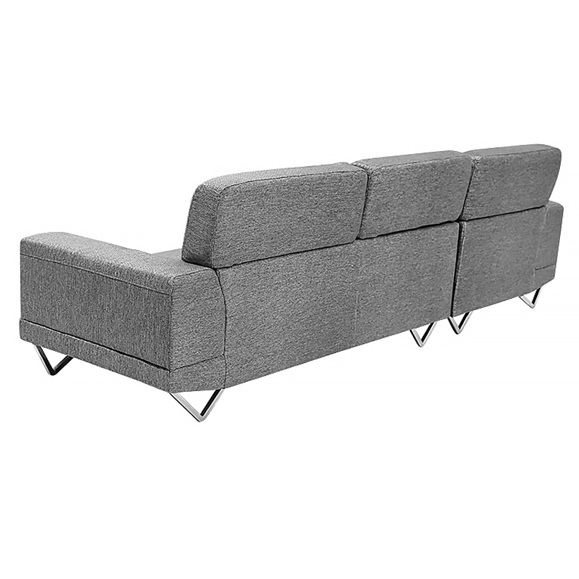 Sofa Vải Chữ L Góc Phải Juno Arony 279 x 160 x 86 cm (Xám)