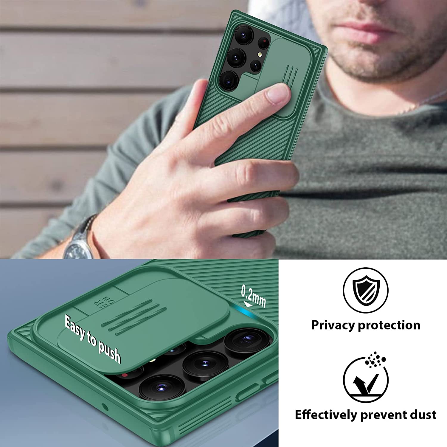 Ốp Lưng Nillkin cho Samsung Galaxy S23 Ultra Với Nắp Trượt Camera bảo vệ , chống shock Nillkin CamShield Pro - Hàng chính hãng