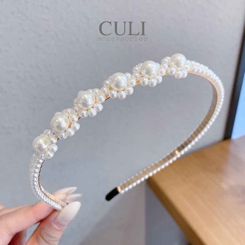 Băng đô cài tóc đính ngọc trai nhân tạo, nhiều mẫu xinh xắn style Hàn Quốc - Culi accessories