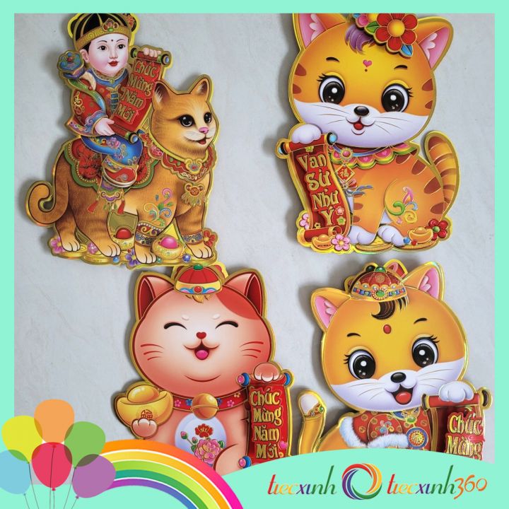 Cặp hình con giáp chúc tết năm mới trang trí nhà cửa 35 cm