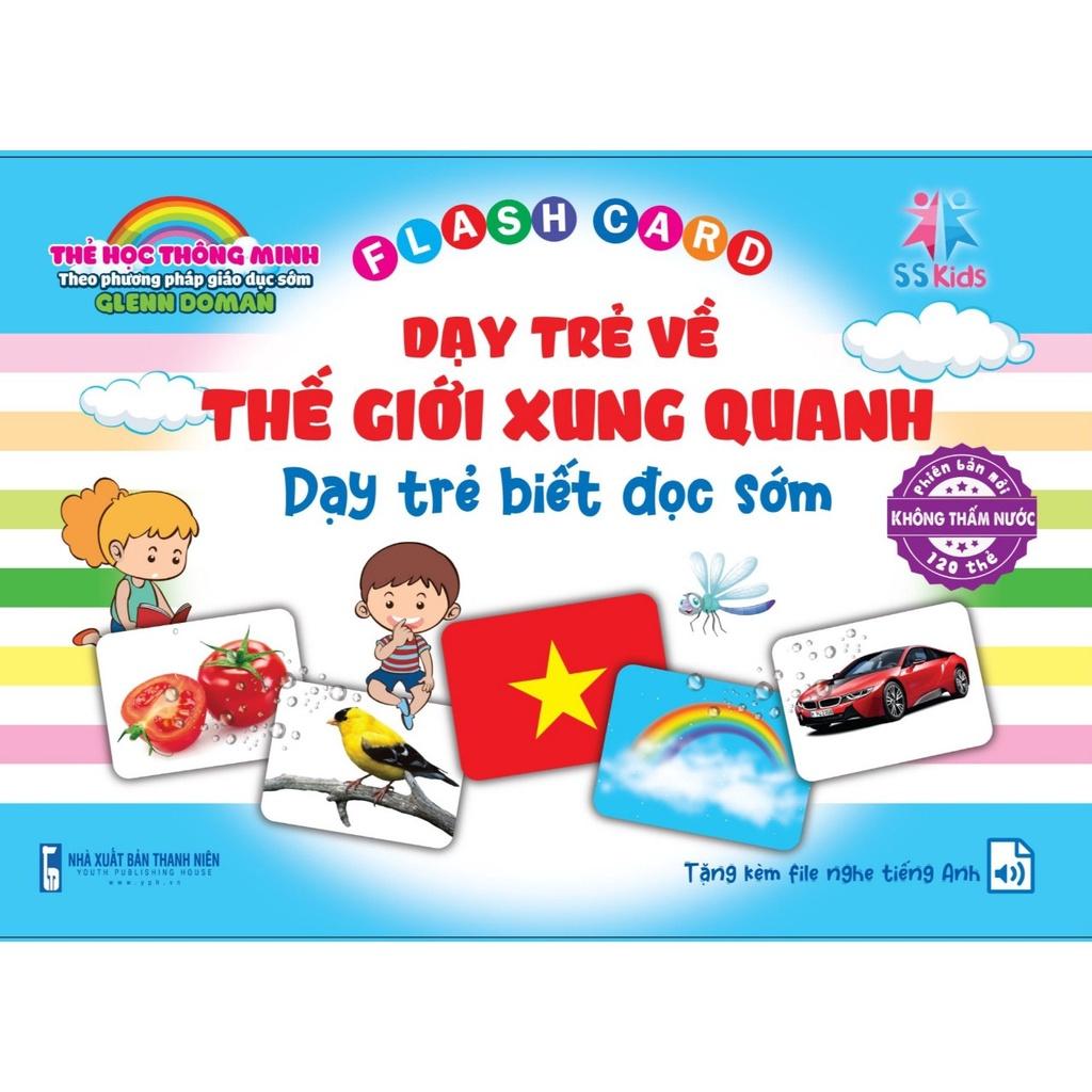 Thẻ Chống Thấm Nước - Thẻ Học Thông Minh 16 Chủ Đề Song Ngữ Khổ To Nhất A5 15x21cm Theo Phương Pháp Glenn Doman chuẩn