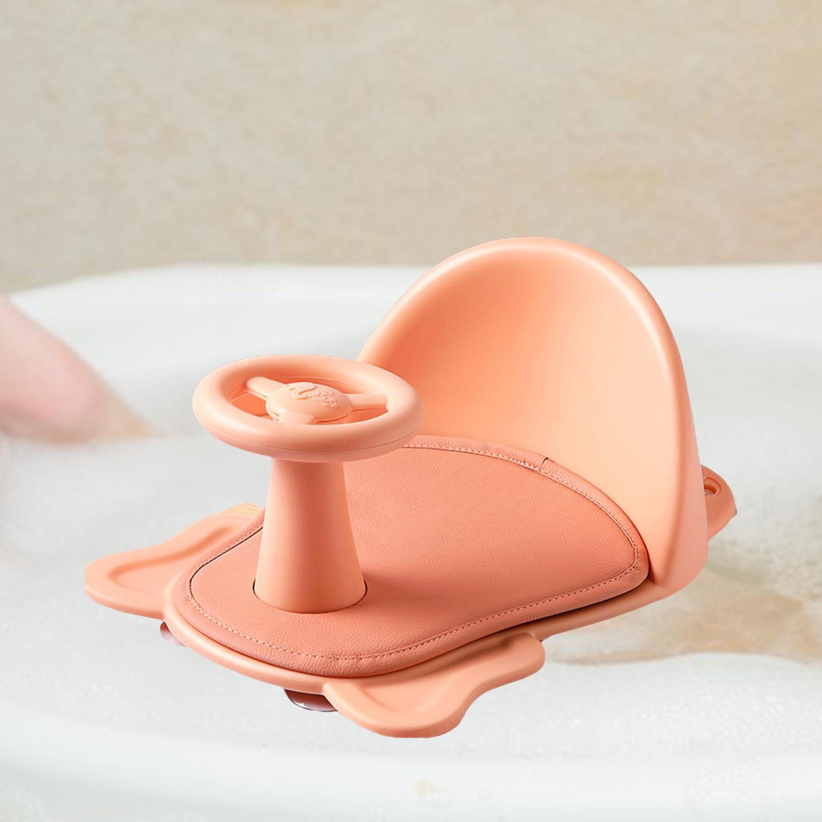 Baby Bath Seat Bath Chair Safety Sit up Bathing Backrest Non-Slip Toddler Pink