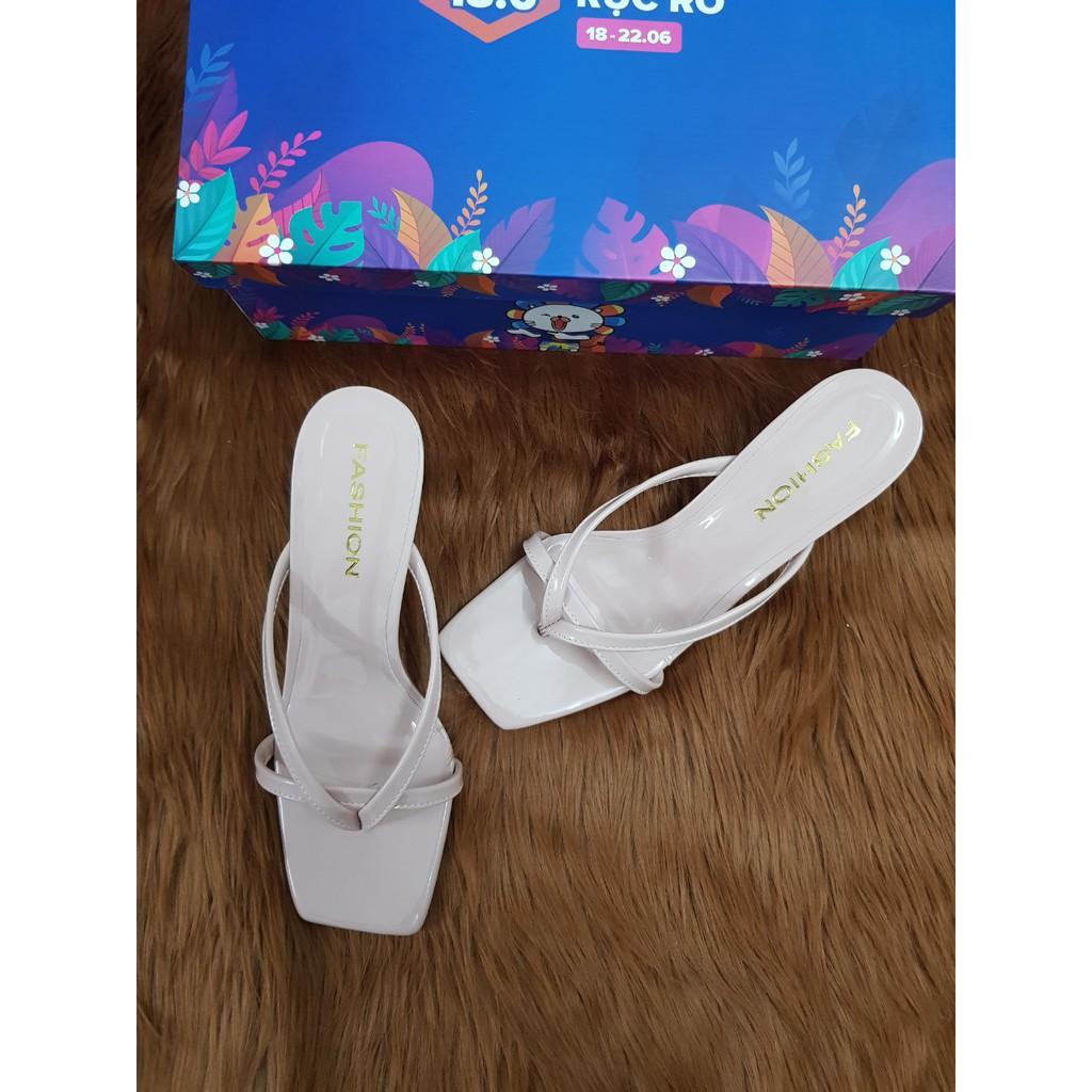 Sandal quai mảnh da mềm gót Y 5p ( hàng đẹp)