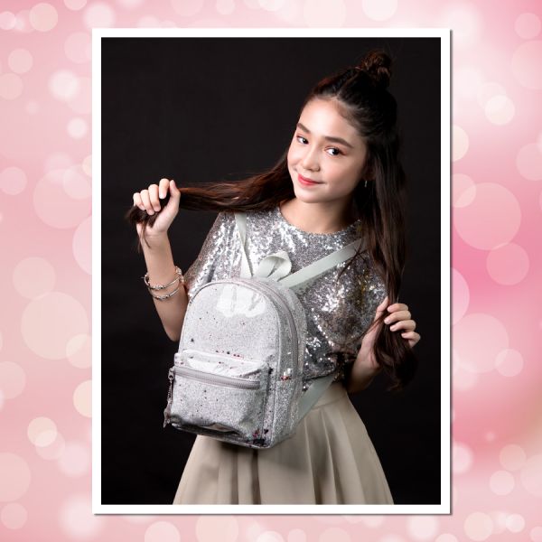 Ba lô mini thời trang SPARKLE-Bạc CLEVERHIPPO MONO/BH2102/SILVER