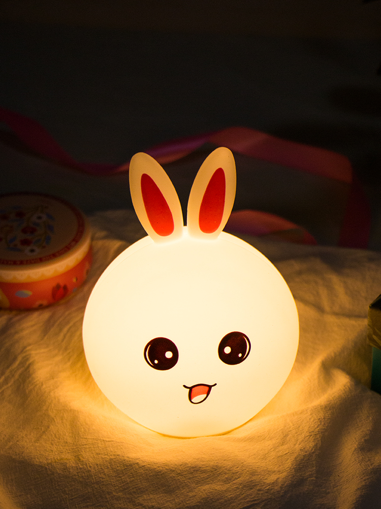 Đèn Ngủ Slicon Cảm Ứng Hình Con Thỏ Siêu Cute, Đáng Yêu( Giao Màu Ngẫu Nhiên)
