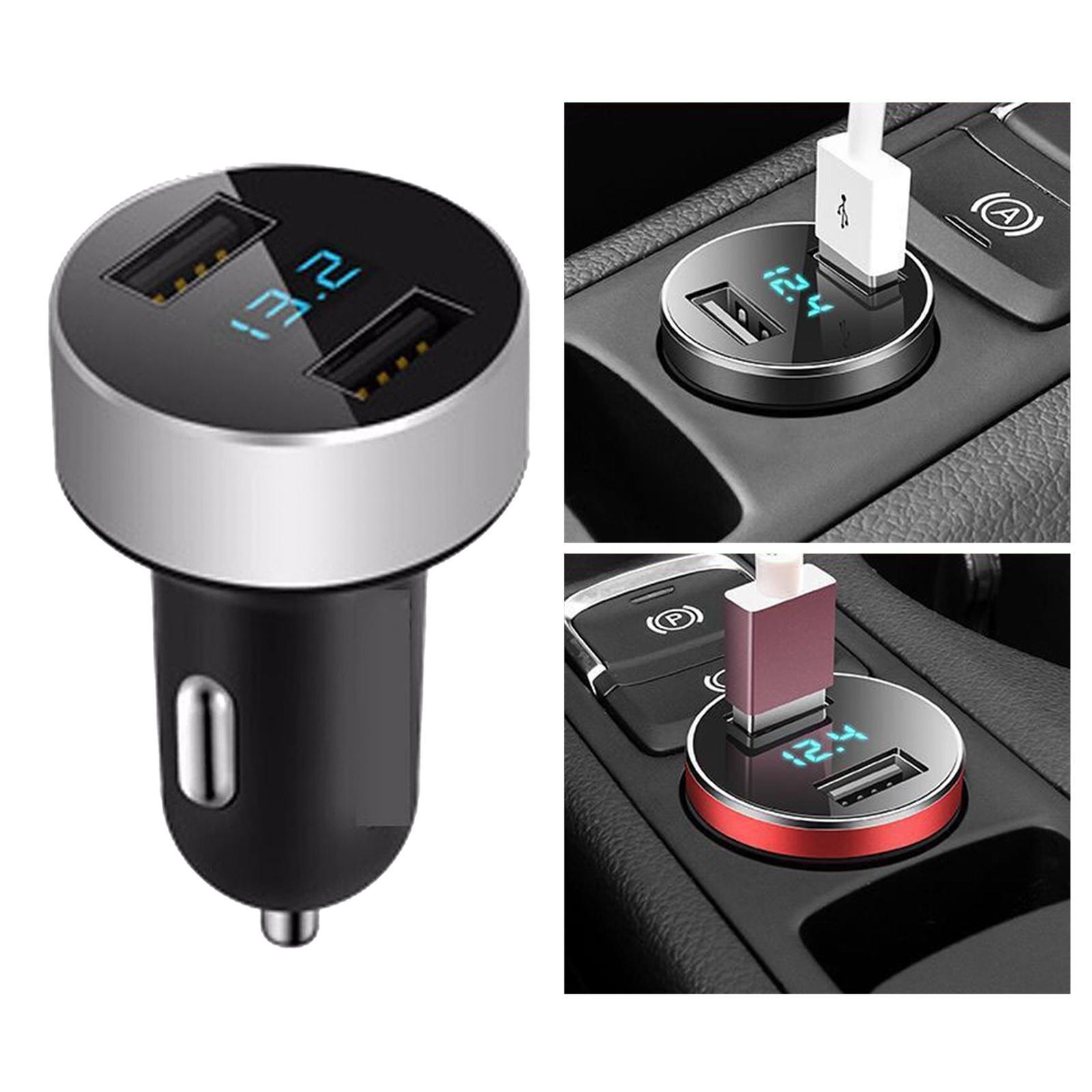 4.8A  USB Car Charger for Smartphone LED Voltmeter