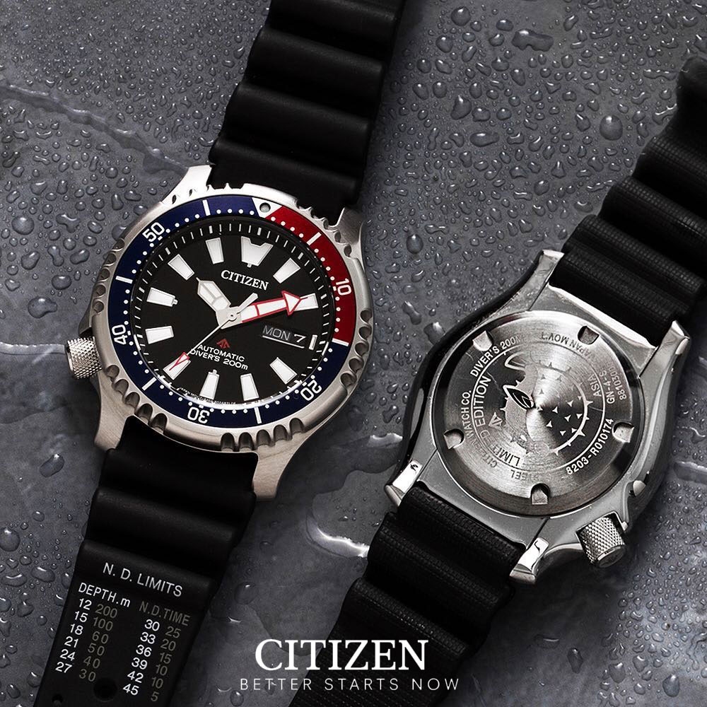 Đồng Hồ Citizen Nam Cơ-Automatic Dây Cao Su NY0088-11E - Mặt Đen