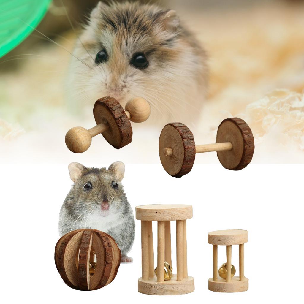 5 Pieces/10 Pieces Hamster Chew Toys Set Roller Unicycle Chinchilla Gerbils Squirrels Rodents Molar Toys Supplies
