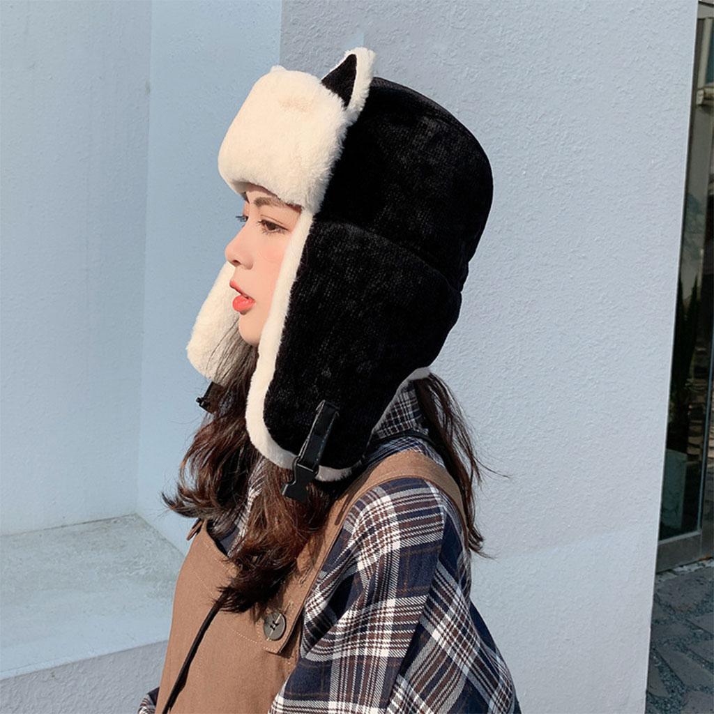 Winter Trapper Bomber Hat Windproof Ushanka Snow Men Hat for Hiking