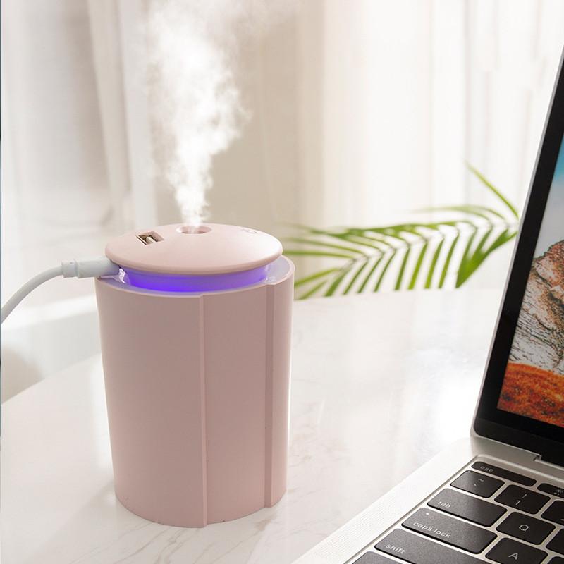 2021 USB Di Động Thoáng Mát Sương Máy Phun Sương Tạo Độ Ẩm 300Ml Máy Phun Sương Tạo Độ Ẩm Mini LED 7 Màu Đèn Ngủ Máy Phun Sương Tạo Độ Ẩm