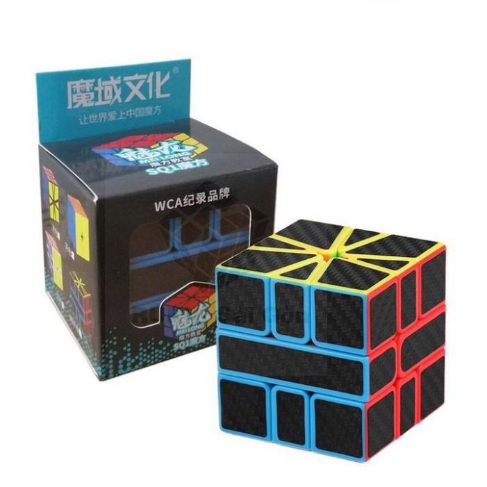 Khối Rubik Carbon Biến Thể Square 1 - Rubic Ma Thuật Các Bon Biến Dạng - Ru Bíc Cacbon MoYu Meilong - Rubick Cac Bon Đẹp