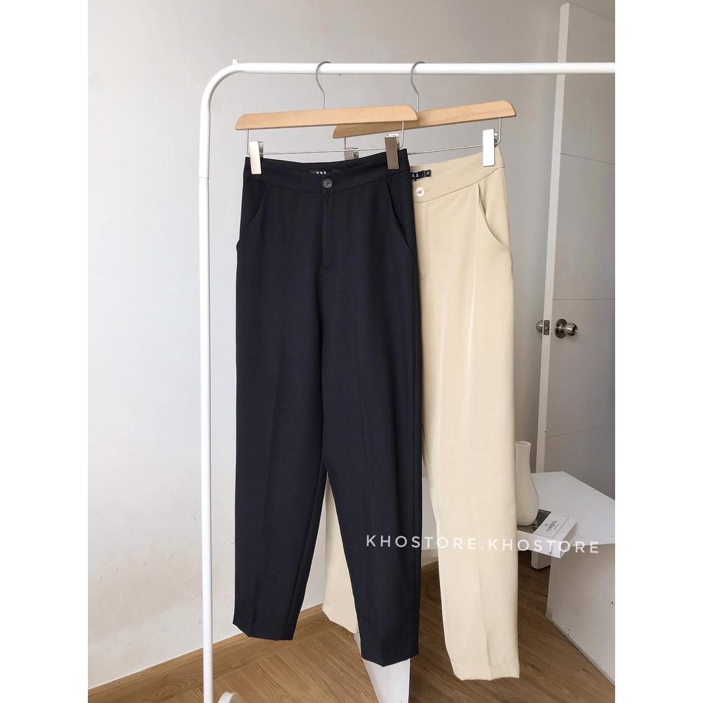 Quần baggy nữ lưng cạp cao, phom cơ bản tôn dáng, chất vải không nhăn, quần công sở nữ đẹp hàng thiết kế, ảnh tự chụp