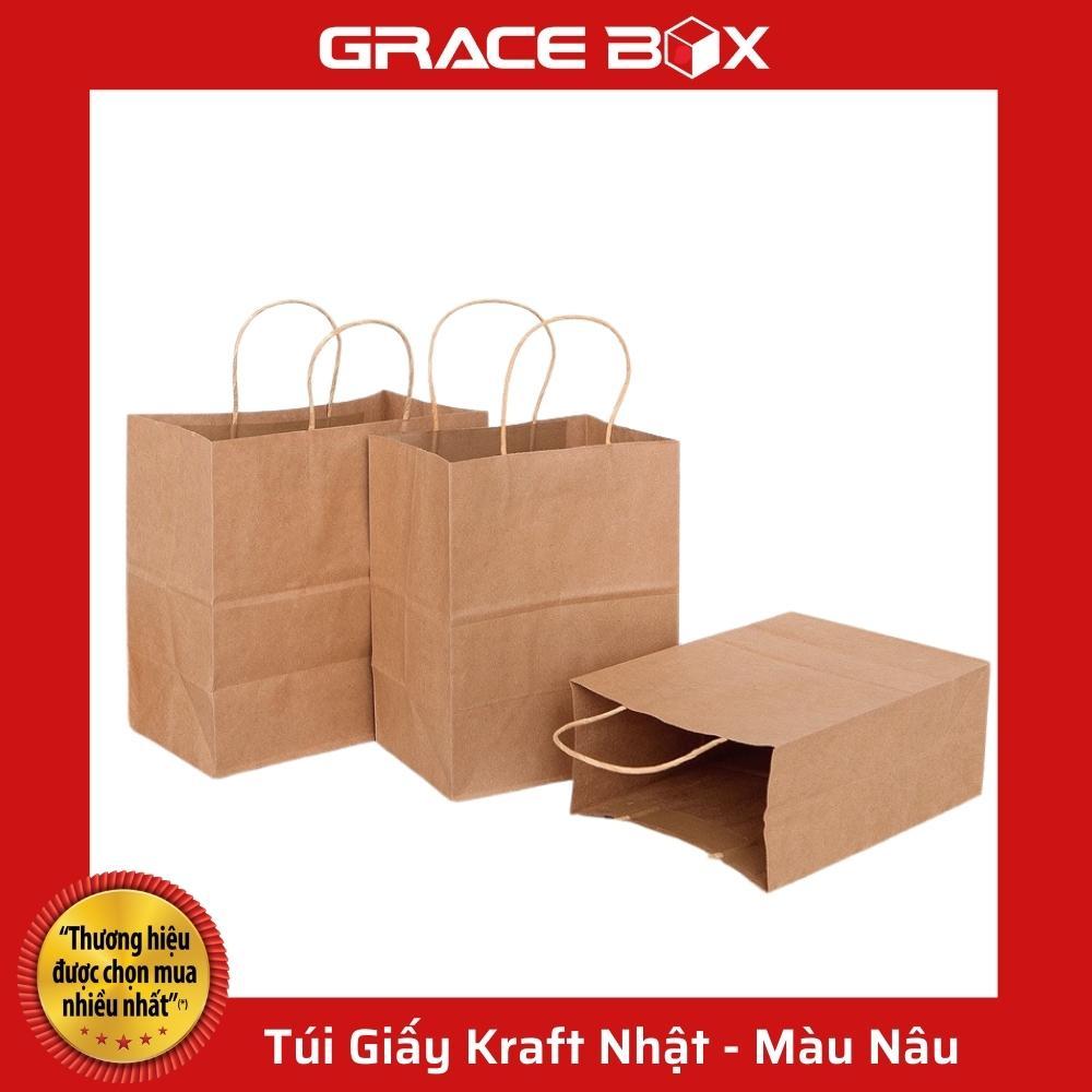 Túi Giấy Kraft Nhật Bản Cao Cấp - Màu Nâu - Siêu Thị Bao Bì Grace Box