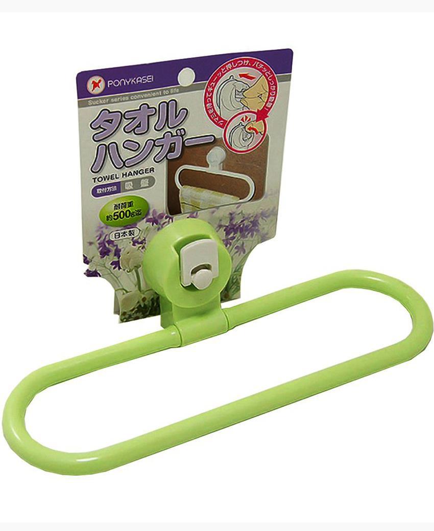 Combo Bàn chải chà gót chân bằng đá san hô + Giá treo khăn hút chân không Ponykasei nội địa Nhật Bản