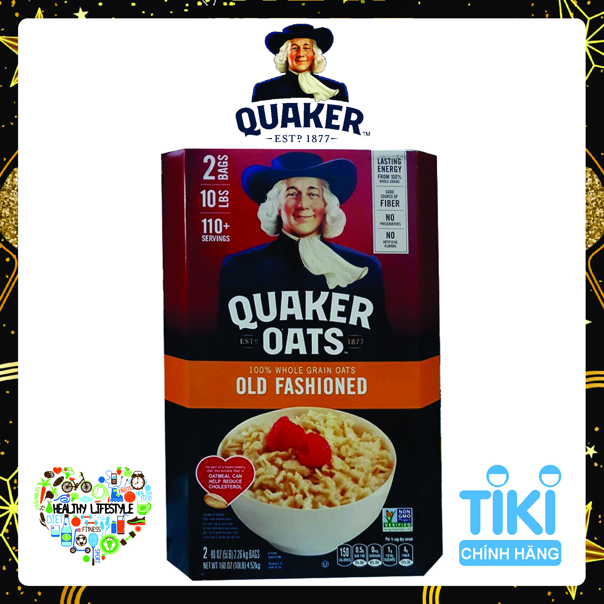 Yến Mạch Quaker Oats Old Fashion 4,52kg (Dạng Hạt cán Mỏng)