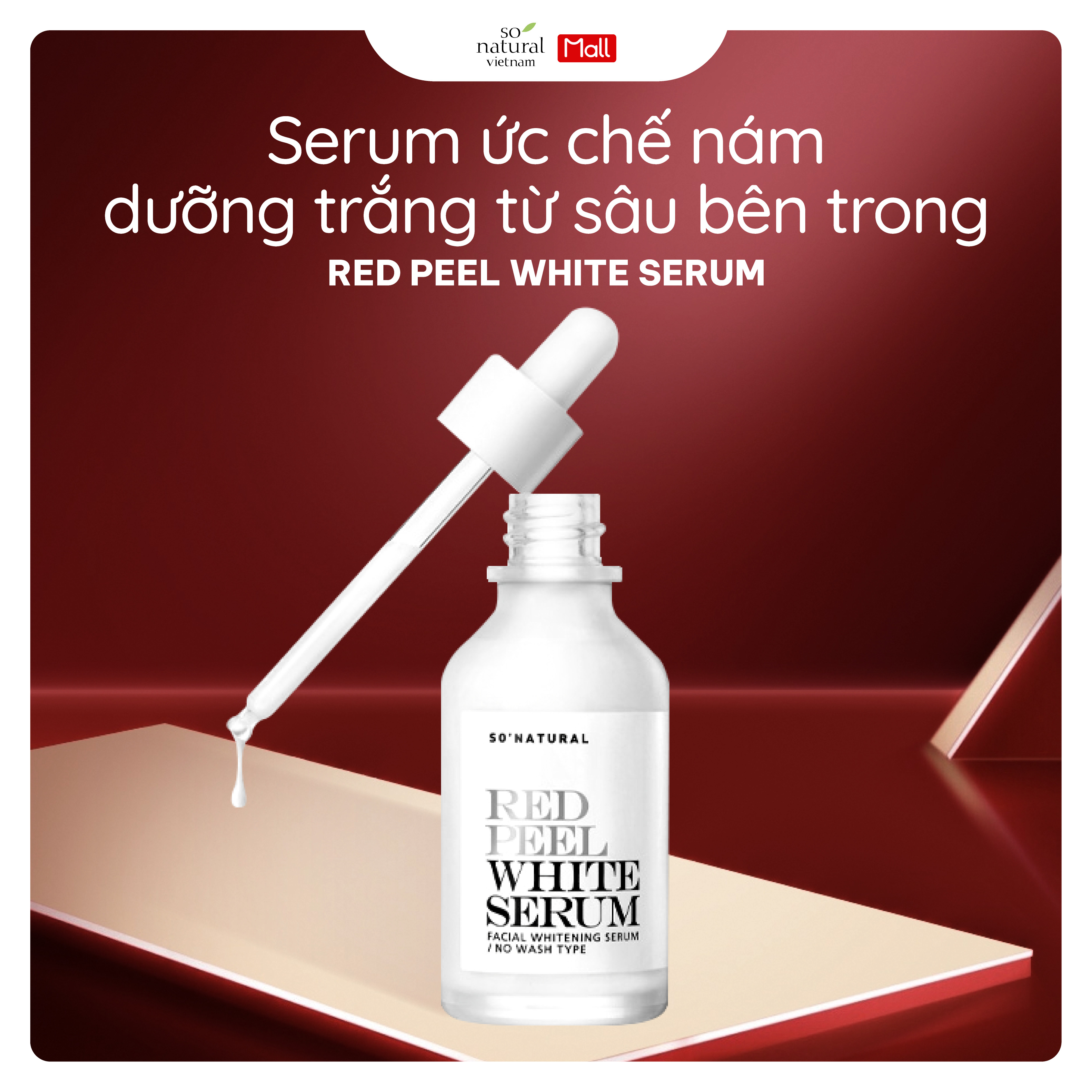 Serum ức chế nám, dưỡng trắng từ sâu bên trong Red Peel White TXA 0,5, Niacinamide 5