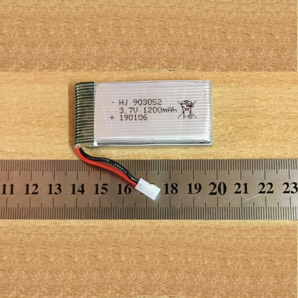 Pin sạc 3.7V dung lượng cao 1200mAh chân trắng dẹt