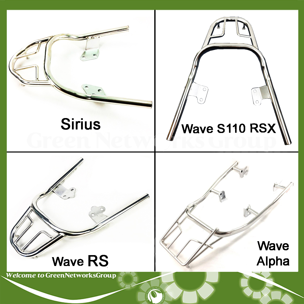 Baga cảng sau Inox xe Wave RSX RS S110 Sirius Wave Alpha Green Networks Group
