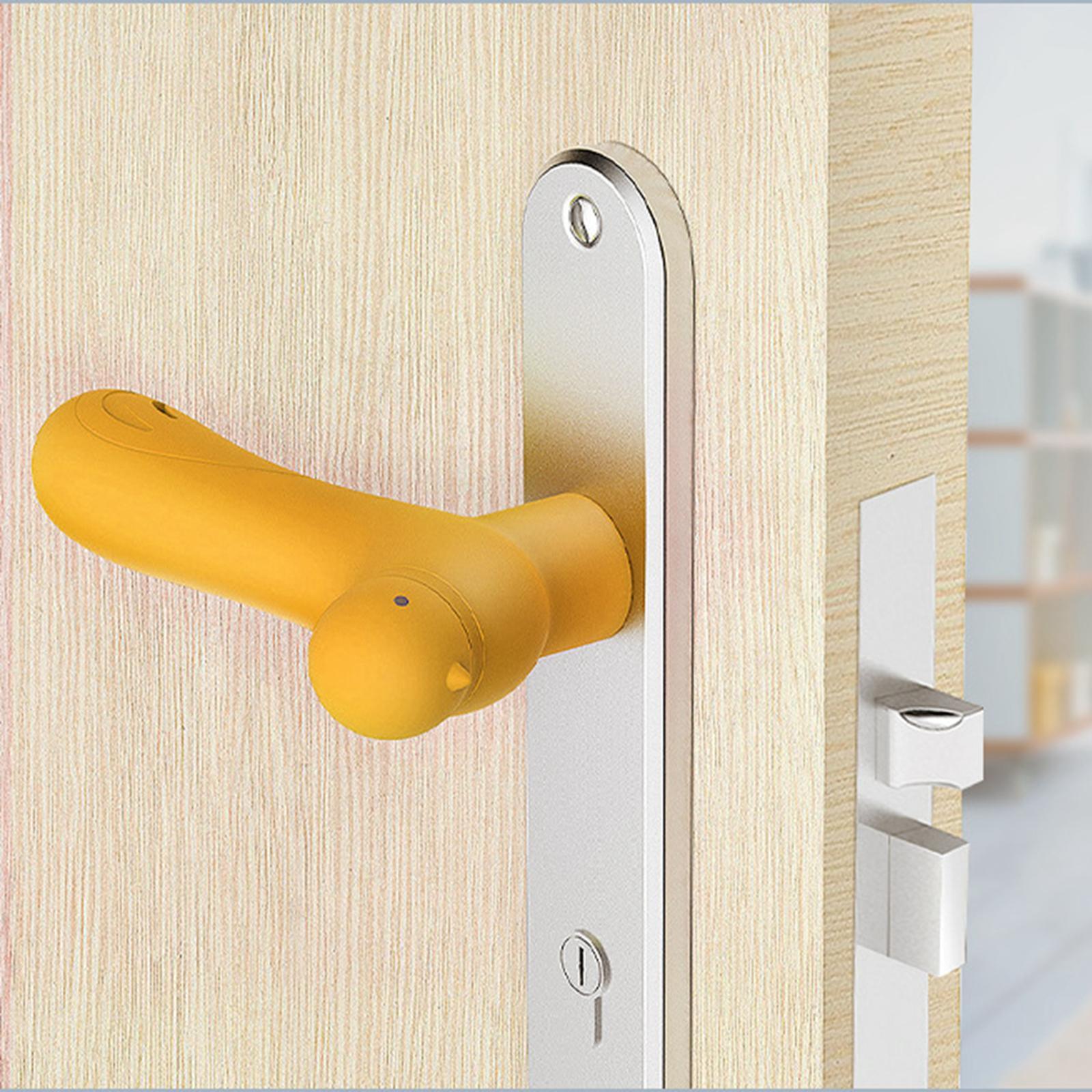 Door Cover Handle Protective Cover, Silicone Noiseless Door Knob Cover Doorknob Cover for Kids Children School Kindergarten Baby