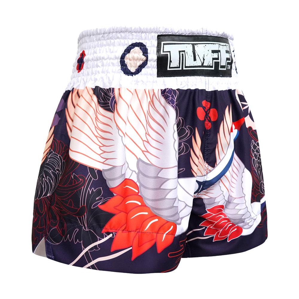 Quần Tuff Muay Thai Navy Blue Japanese Drawing Crane Birds