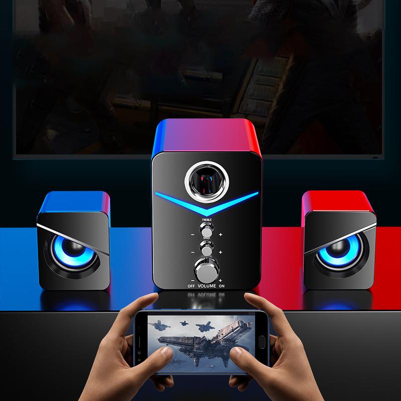 Audio Cool Loa có dây Bluetooth âm lượng lớn chất lượng cao có micrô và thích hợp cho máy tính để bàn và máy tính xách tay Màu sắc: Đen A