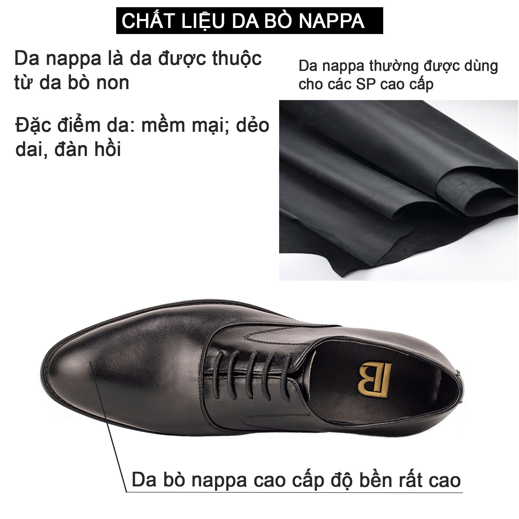 Giày da nam, giày oxford công sở Bụi Leather G104 - Da bò Nappa cao cấp - Bảo hành 12 tháng