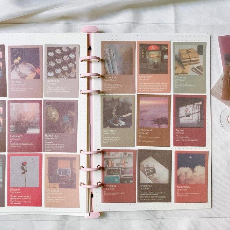 Set 40 Hình Dán Sulphate style Aesthetic Sticker Trang Trí Sổ Tay Bullet Journal